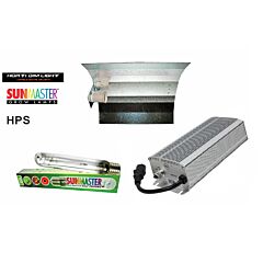 Lampenset 600W HPS Sunmaster / Hammerschlag-Reflektorschirm